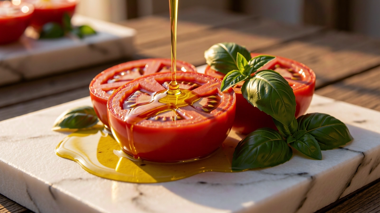 Ingredienti mediterranei freschi in luce cinematografica