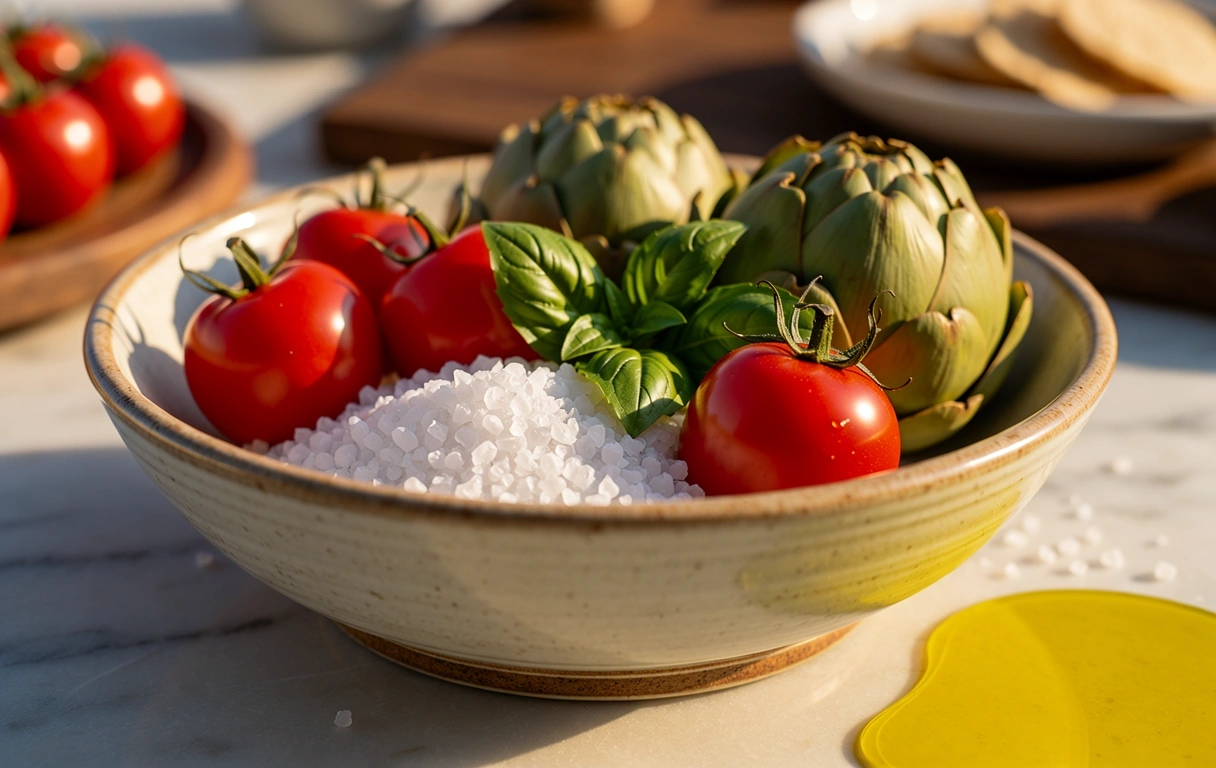 Ingredienti freschi della dieta mediterranea